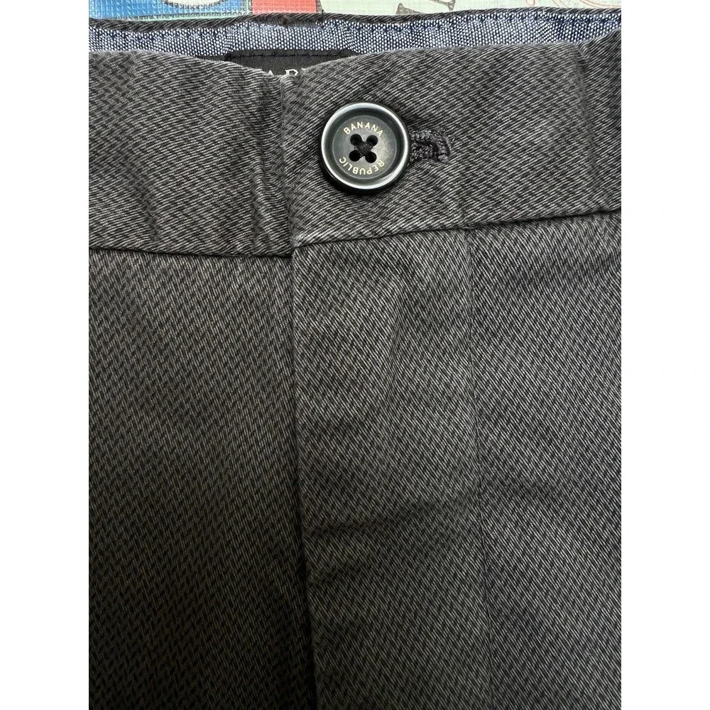 Banana Republic Aiden Chino Mens 31x32 Dark Gray Stretch Slim Fit Flat Front